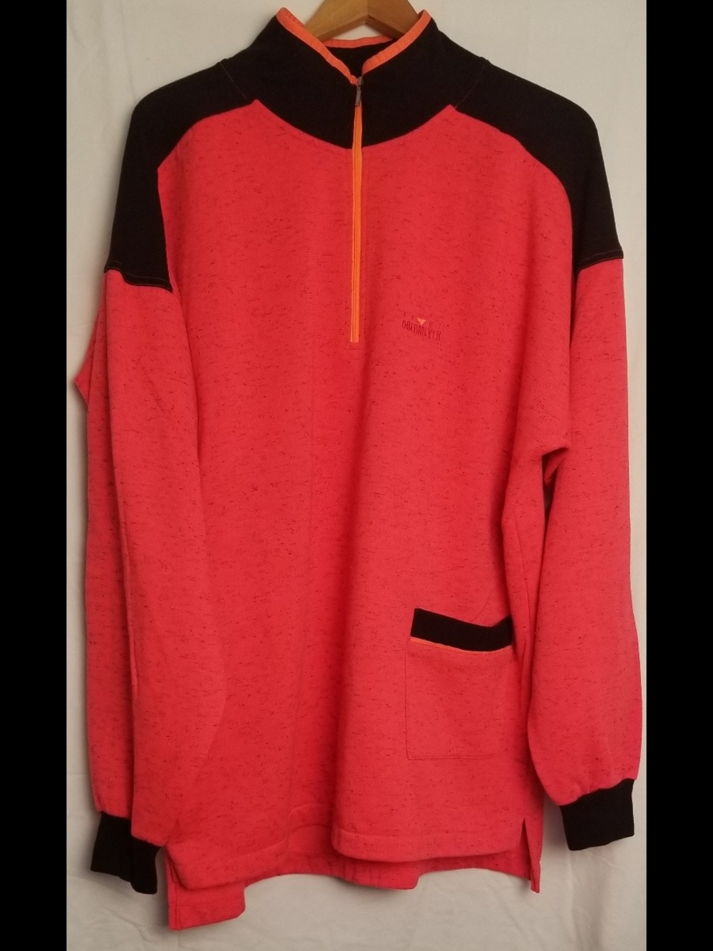 Men's Obermeyer Coral Zip-Up Sweater with Black Trim Size XXL